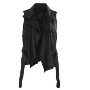 All Saints Manu Leather Wrap Vest